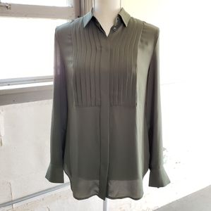 J. Crew green, long-sleeve blouse